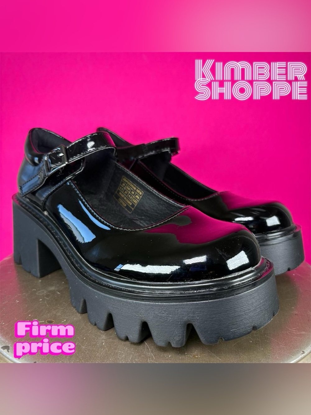 Dream Pairs Black Patent Chunky Platform Mary Jane Shoe US 6.5 EU 37 UK 4.5